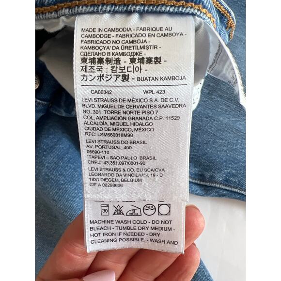 LEVIS PREMIUM WOMENS WEDGIE SKINNY DISTRESED BUTTON FRONT JEANS SIZE 28 - Picture 10 of 16